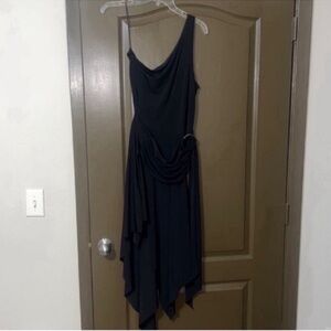 Express Elegant Black One-Shoulder Dress